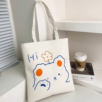 Bolsa de Lona Personalizable con Estampados para Mujer, Diseño de Arte Literario de Dibujos Animados, Bolsa Multiusos Tipo Tote y Bandolera