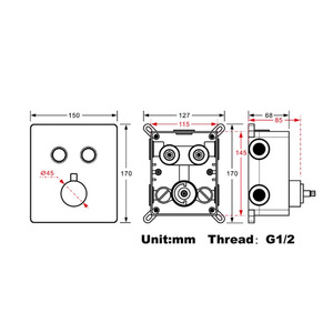 Robinet de douche thermostatique multifonctionnel tout en cuivre, ensemble de douche mixte pour salles de bain domestiques, accessoires de robinetterie - Product Image 5