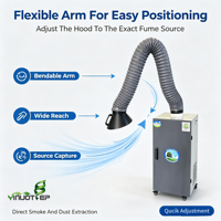 Purificateur de fumée portable 2,2 kW à bras unique avec unité de filtration haute performance