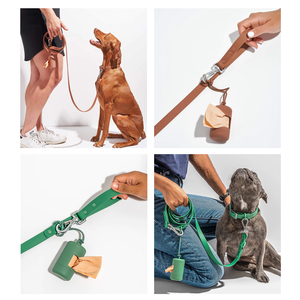 Elegante <span class=keywords><strong>collar</strong></span> de perro impermeable de alta calidad y conjunto de correa Correas de PVC suave al tacto con gancho de hebilla de aleación de zinc OEM personalizado - Product Image 4