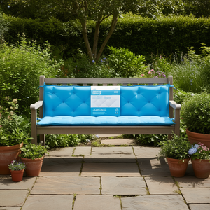 Coussin de banc d'extérieur en tissu Oxford 70,9x19,7x2,8 pouces bleu clair résistant à l'eau, ensemble de coussins de jardin matelassés - Product Image 2