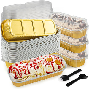 Mini Loaf Pans with Lids 100 Pack, 6.8oz Aluminum <b>Foil</b> Mini Cake Baking Pans Cupcake Tins <b>Containers</b> - Product Image 1