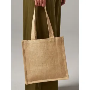 Sac fourre-tout compact en jute pour le shopping – merchandising durable - Product Image 1