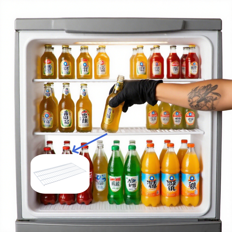 Metal Mesh Supermarket Flat Shelf Refrigerator