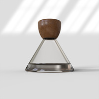 Bouteille de parfum en verre en forme de pyramide inversée, vente en gros d'usine - Flacon portable pour cosmétiques, recharges de parfum et huiles essentielles