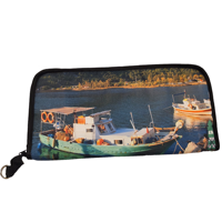 Sac à dos étanche IPX4 en tissu Oxford durable, sac de plage pour maillot de bain, avec tapis de serviette dépliable, imprimé bateau de pêche panoramique