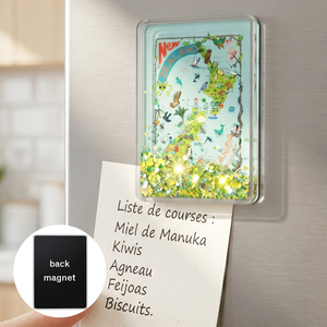 Imán de Refrigerador con Movimiento Líquido, Mapa de Islandia en Acrílico Horizontal, Imán Fuerte con Respaldo Magnético, Recuerdo Turístico - Product Image 5