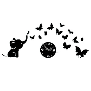 Con Voi Và Bướm Gương Đồng Hồ Treo Tường Trang Trí Tường Gương Sticker Đồng Hồ - Product Image 5