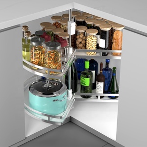 Organizador de Cocina de Diseño Moderno con Cesta Giratoria de 270 Grados, Accesorios para Gabinetes de Almacenamiento de Cocina - Product Image 1
