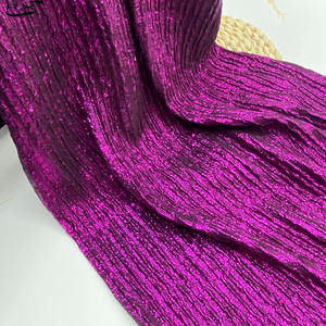 Tela Plisada Fucsia al por Mayor, Tela Arrugada con Estampado en Caliente para Faldas Plisadas <span class=keywords><strong>de</strong></span> Mujer, Textil para el Hogar - Product Image 1