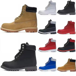 Botas de Senderismo de Lujo con Diseño Clásico de Tendencia 2025, Color Ruibarbo, Impermeables, con Plantilla de Goma, Cuero Genuino, Color Blanco - Product Image 1