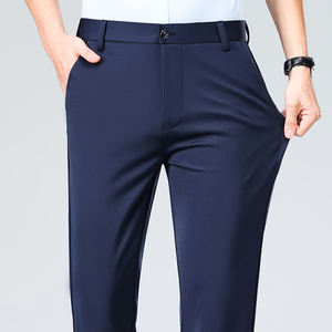 Pantaloni Casual da <span class=keywords><strong>uomo</strong></span> di qualità da lavoro estate autunno pantaloni sottili in nero rosso abito formale abito e pantaloni lunghi da lavoro - Product Image 6
