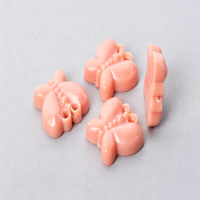 Lazo 3D Rosa Melocotón con Detalle de Perlas y Cuentas de Resina, Dijes Separadores de Lazo de un Solo Agujero para Pulseras y Pendientes