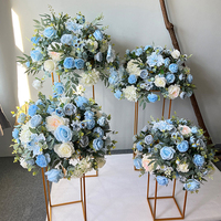 Boule de fleurs artificielles haut de gamme, sur mesure, en soie réaliste, roses et hortensias, centre de table pour décoration de mariage et événements