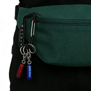 Mousqueton en alliage d'aluminium personnalisé, capsule porte-pilules, mousqueton en aluminium avec logo imprimé - Product Image 1