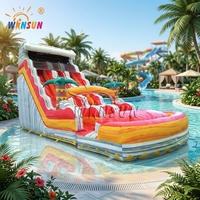 Toboggan aquatique gonflable géant en vinyle personnalisé WINSUN, design palmier, pour usage intérieur/extérieur, piscine de jardin