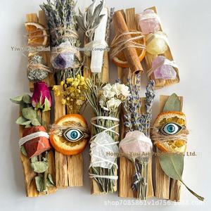 Rebanada de naranja sagrada peruana, paquete de <span class=keywords><strong>palo</strong></span> de aromaterapia, flor seca Natural, Ojo de Diablo, cristal, piedra cruda, incienso aromático de madera - Product Image 1