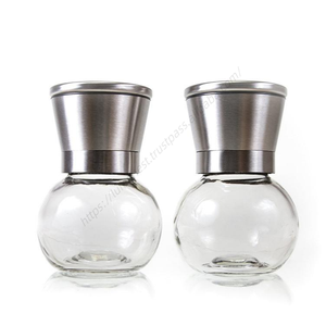 Moulin à épices manuel en acier inoxydable WXL713 de 200 ml pour sel et poivre, en forme de boule, pour cuisine et maison, vente en gros - Product Image 1