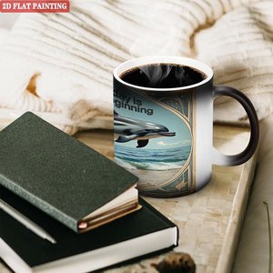 Magic Mug Frosted Black 11oz <b>Ceramic</b> Heat Sensitive Color Changing <b>Cup</b> - Product Image 3