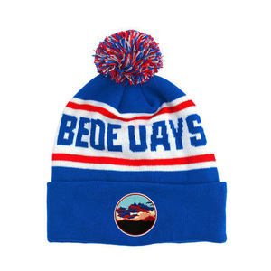 Designer Knitted <strong>Pom</strong> <strong>Pom</strong> Sport Bobble Hats Winter Knit Toque Custom <strong>Beanie</strong> With Embroidered logo - Product Image 5