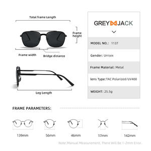 Gafas de Sol Metálicas para Hombre Greyjack, Lentes Polarizadas TAC con Protección UV400, Montura Negra, para Conducir, Pescar, Actividades al Aire Libre, Estilo Moderno - Product Image 5