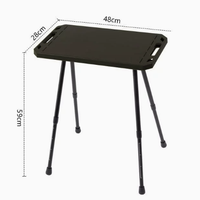 Mesa Táctica IGT Portátil de Plástico, Altura Ajustable, Plegable, Mesa Auxiliar para Camping, Barbacoa y Cocina al Aire Libre