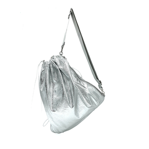 Sac en nylon Cosmo Silver de haute qualité avec fermeture à cordon réglable et accès pratique par fermeture éclair latérale - Product Image 1