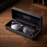 Étui à lunettes portable en cuir PU, rectangulaire, rigide, étanche, pour lunettes de lecture, vente en gros