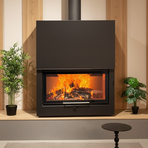 Caminetto a Legna in Acciaio di Alta Qualità <span class=keywords><strong>con</strong></span> Ampia Porta in <span class=keywords><strong>Vetro</strong></span> - Product Image 1