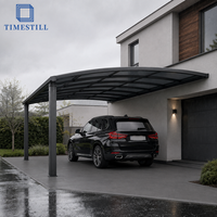 Abri de voiture individuel en aluminium avec toit en polycarbonate, fixation murale personnalisée, auvent de voie d'accès, abri de stationnement extérieur