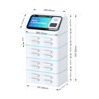 Station de location de batteries externes à charge rapide 8000 mAh à 16 emplacements avec écran tactile 8 pouces, logo et couleur personnalisables pour téléphones mobiles