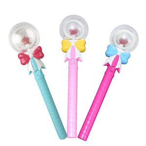 Nhiều Màu Nhựa <span class=keywords><strong>LED</strong></span> Quay Cây Đũa Phép Màu Hồng Bowknot Ánh Sáng Xoay Thanh Ánh Sáng-up Đồ Chơi Cho Cô Gái - Product Image 6