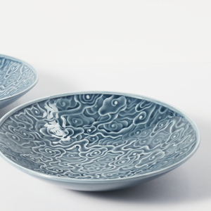 Pioneer Craftsman Asiatique Zen Dessin Animé Motif Porcelaine Assiette de Service avec Couvercle Forme Ronde pour Cuisine Hôtel Thé Boutique <span class=keywords><strong>Camping</strong></span> Utilisation - Product Image 2