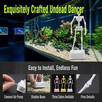 Ornement d'aquarium imprimé en 3D Vashine, figurine de squelette dansant avec connexion pour pompe à air et base stable