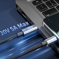 Câble USB C vers USB C à charge rapide 100W PD avec affichage numérique LED, tressé en nylon, pour téléphone