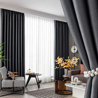 Moderne Gris Foncé Couleur Épaissir 100% Blackout Textile Rideau Fenêtre Rideaux pour La Maison Salon Chambre Hôtel