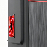Caja de PC MicroATX Directa de Fábrica, Soporte de Acero SPCC 0.35, Panel Frontal USB, Acabado Mate para Oficina, 3 Ventiladores, Accesorios