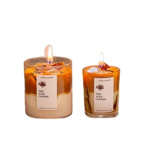 Vela Aromática con Aroma a Café Helado, Diseño de Frutas Coloridas de Doble Capa, Accesorio para Fotografía, Regalo Festivo, Duración de 4-12 Horas - Product Image 5