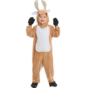 Vendita calda Bambini Pigiama Animale Renna Di Natale Per Bambini di Eseguire Costume di Halloween