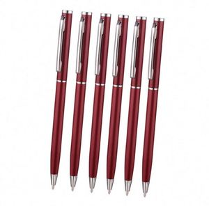 Stylo bille métallique fin personnalisé de 1,0 mm pour hommes, écriture fluide, encre noire, cadeau promotionnel pour le bureau et les affaires - Product Image 1