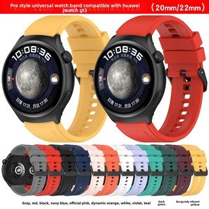Nuovo Cinturino in Silicone per Orologio <span class=keywords><strong>GT3</strong></span> <span class=keywords><strong>Pro</strong></span> Universale 20mm/22mm Colore Solido con Fibbia a Perno Design Sportivo - Product Image 3