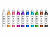 Risa - Juego de Pinturas Acrílicas Perladas 3D de 10 Colores y 30 ml con Punta de Precisión para Vidrio, Papel, Lienzo, Piedra y Manualidades