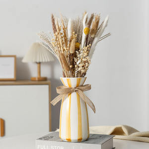 Vases décoratifs modernes et simples à rayures et à bouquet, ornements pour le salon, les meubles TV, les fleurs séchées, vente chaude - Product Image 4