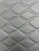 Alfombrillas de Coche Sintéticas Acolchadas de Cuero PVC con Estilo, Bordado de Cuero Sintético con Diferentes Diseños de Puntadas, Versátiles para Muebles, Bolsos y Sofás