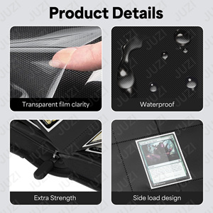 JUZI Classeur de cartes à collectionner de luxe personnalisé à 16 pochettes, portable, étanche, en cuir PU de haute qualité pour TCG Yu-Gi-Oh! <span class=keywords><strong>Pokémon</strong></span> - Product Image 2