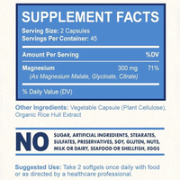 Capsules de complexe triple de magnésium 300 mg OEM, comprimés de glycinate et citrate de magnésium pour le sommeil et la relaxation, 90 unités