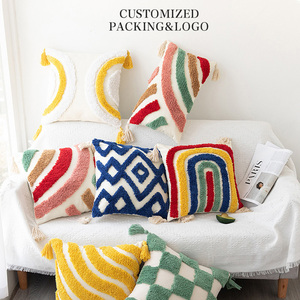 Phong Cách Bắc Âu Tùy Chỉnh Lớn Sofa Đệm Bao Gồm Mềm Mại Ấm Cúng Sang Trọng Ném Gối Fluffy Cầu Vồng Bìa - Product Image 1