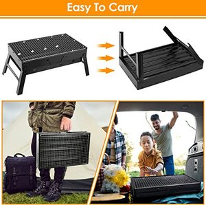 2-4 kişi taşınabilir kömür ızgara katlanır açık kamp yürüyüş piknikler seyahat kömür barbekü barbekü ızgara Mini barbekü raf - Product Image 5