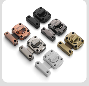 Serrure de <span class=keywords><strong>porte</strong></span> à boulon en alliage d'aluminium 180 °   Loquet de <span class=keywords><strong>porte</strong></span> intérieur rotatif de sécurité, en or, épaissi, antivol, pour portes en bois - Product Image 3