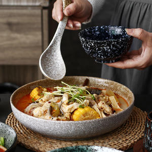 Kreatives Restaurant Handels qualität Keramik suppe Abendessen Kalte Gerichte Vintage Japanisches Steinzeug Große tiefe Platte - Product Image 4